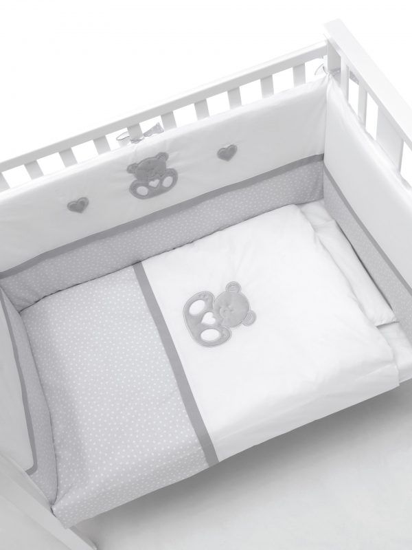 Postieľka k manželskej posteli Mini Charly biela/sivá - Image 3